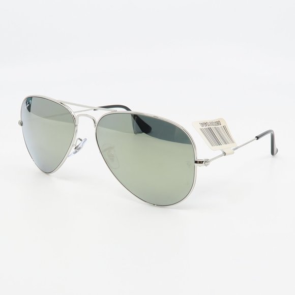 RB 3025 003/59 Ray-Ban New Silver Polarized Aviator Sunglasses 58mm with case - Picture 5 of 6